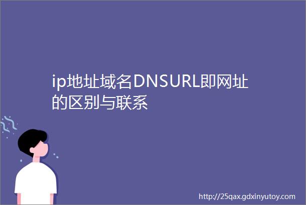 ip地址域名DNSURL即网址的区别与联系